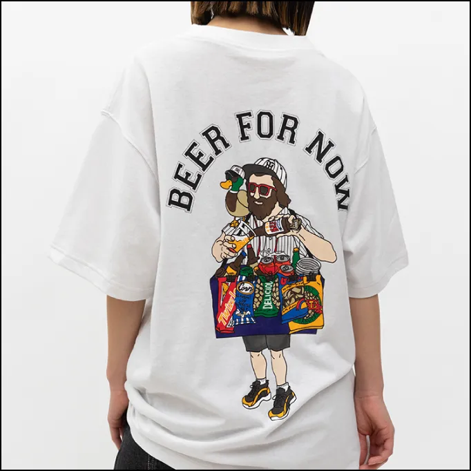 BEER FOR NOW Tシャツ 白 背面